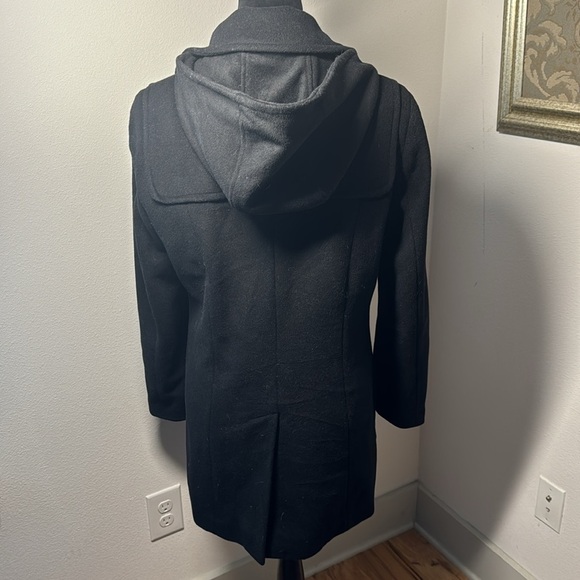 Calvin Klein Wool blend black clip/zipper front closure detachable hoodie coat 6 - Picture 5 of 13